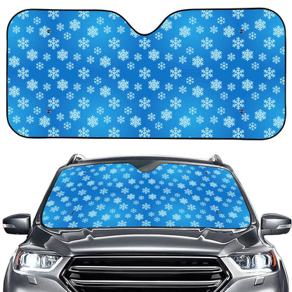 Blue Snowflake Pattern Print Car Windshield Sun Shade