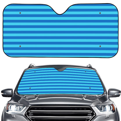 Blue Striped Pattern Print Car Windshield Sun Shade