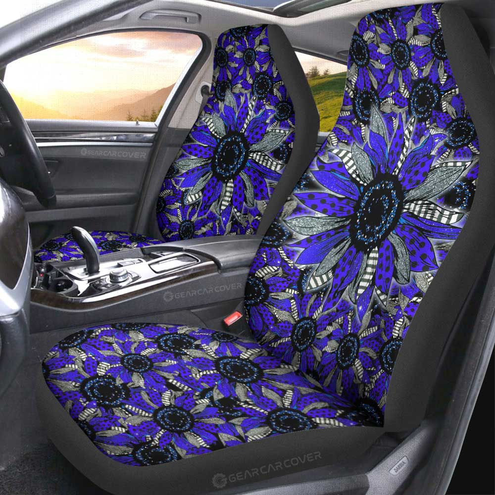 Blue Sunflower Car Seat Covers Custom Car Decoration