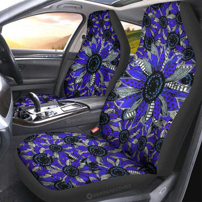 Blue Sunflower Car Seat Covers Custom Car Decoration