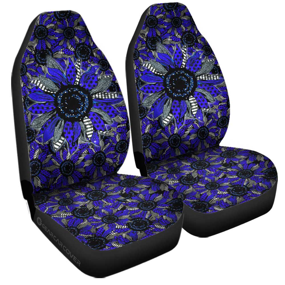 Blue Sunflower Car Seat Covers Custom Car Decoration