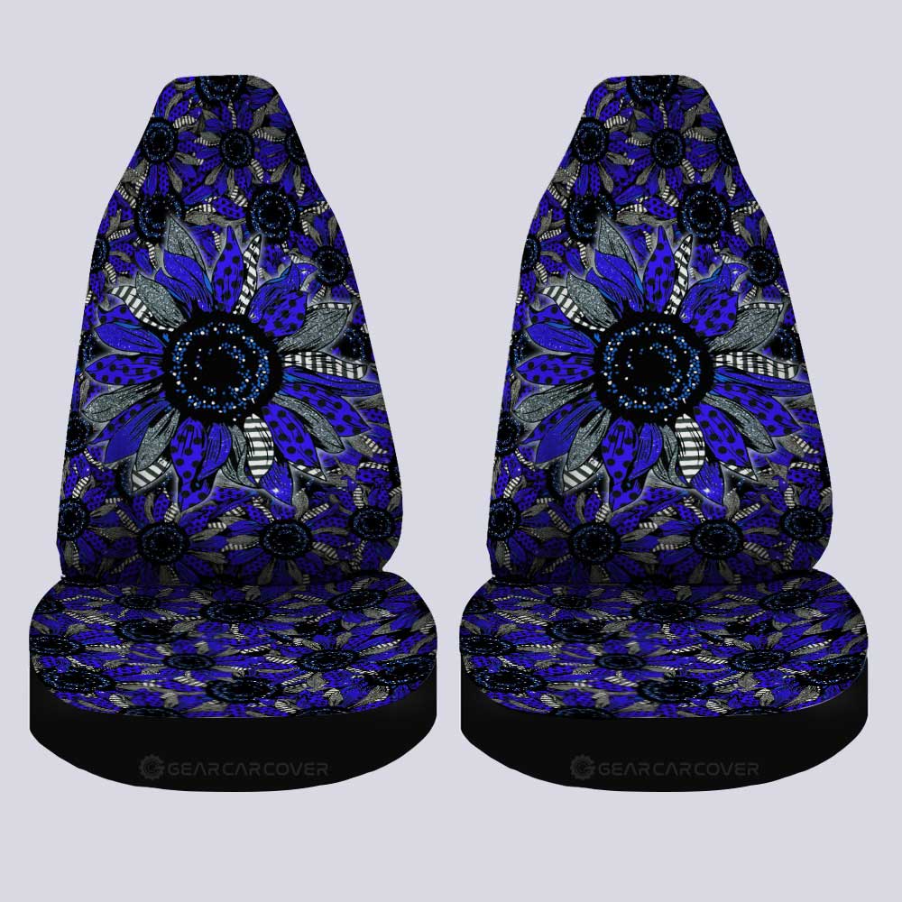 Blue Sunflower Car Seat Covers Custom Car Decoration