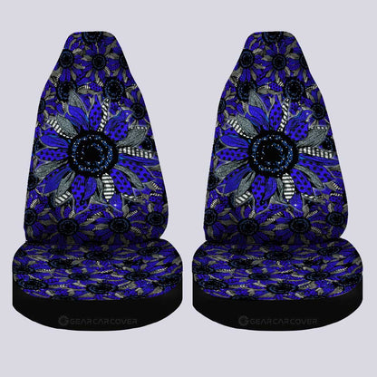 Blue Sunflower Car Seat Covers Custom Car Decoration