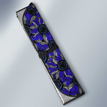 Blue Sunflower Car Sunshade Custom Car Decoration