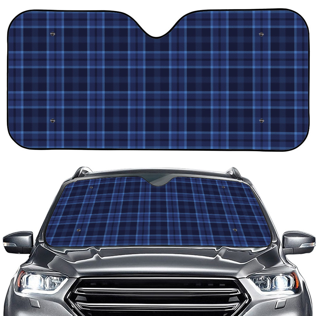 Blue Tartan Pattern Print Car Windshield Sun Shade