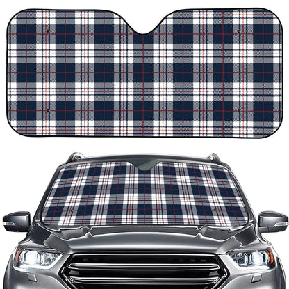 Blue White And Red Tartan Pattern Print Car Windshield Sun Shade