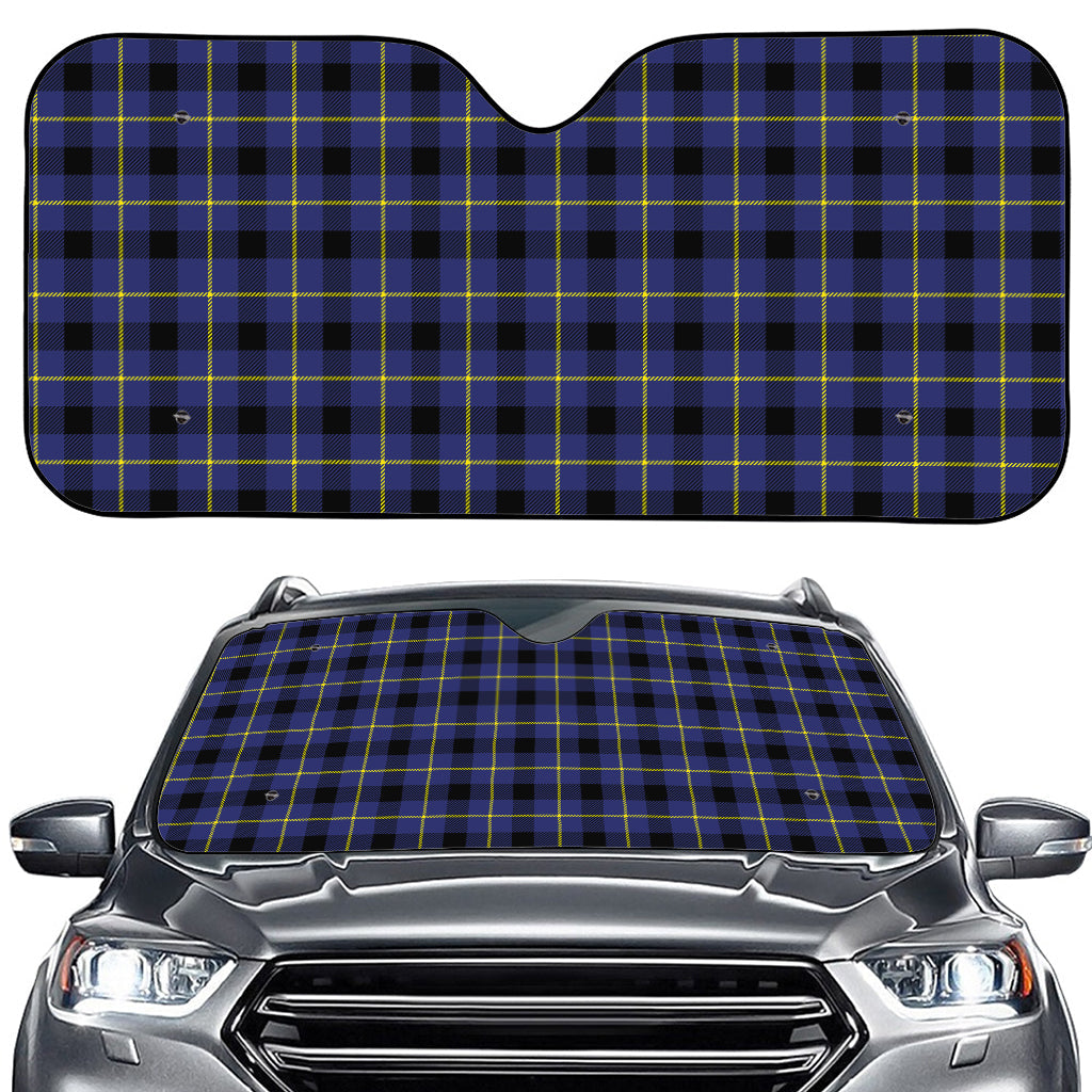 Blue Yellow And Black Plaid Print Car Windshield Sun Shade