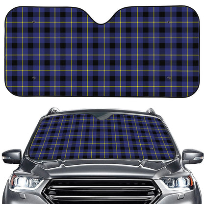 Blue Yellow And Black Plaid Print Car Windshield Sun Shade