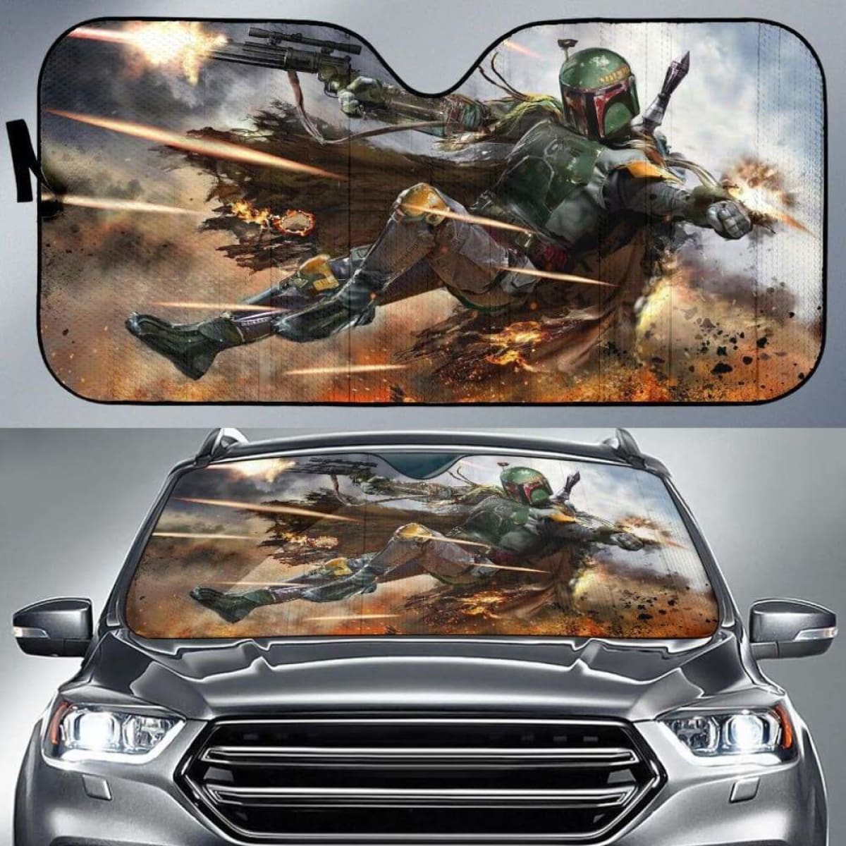 Boba Fett Car Sun Shades 918b Universal Fit