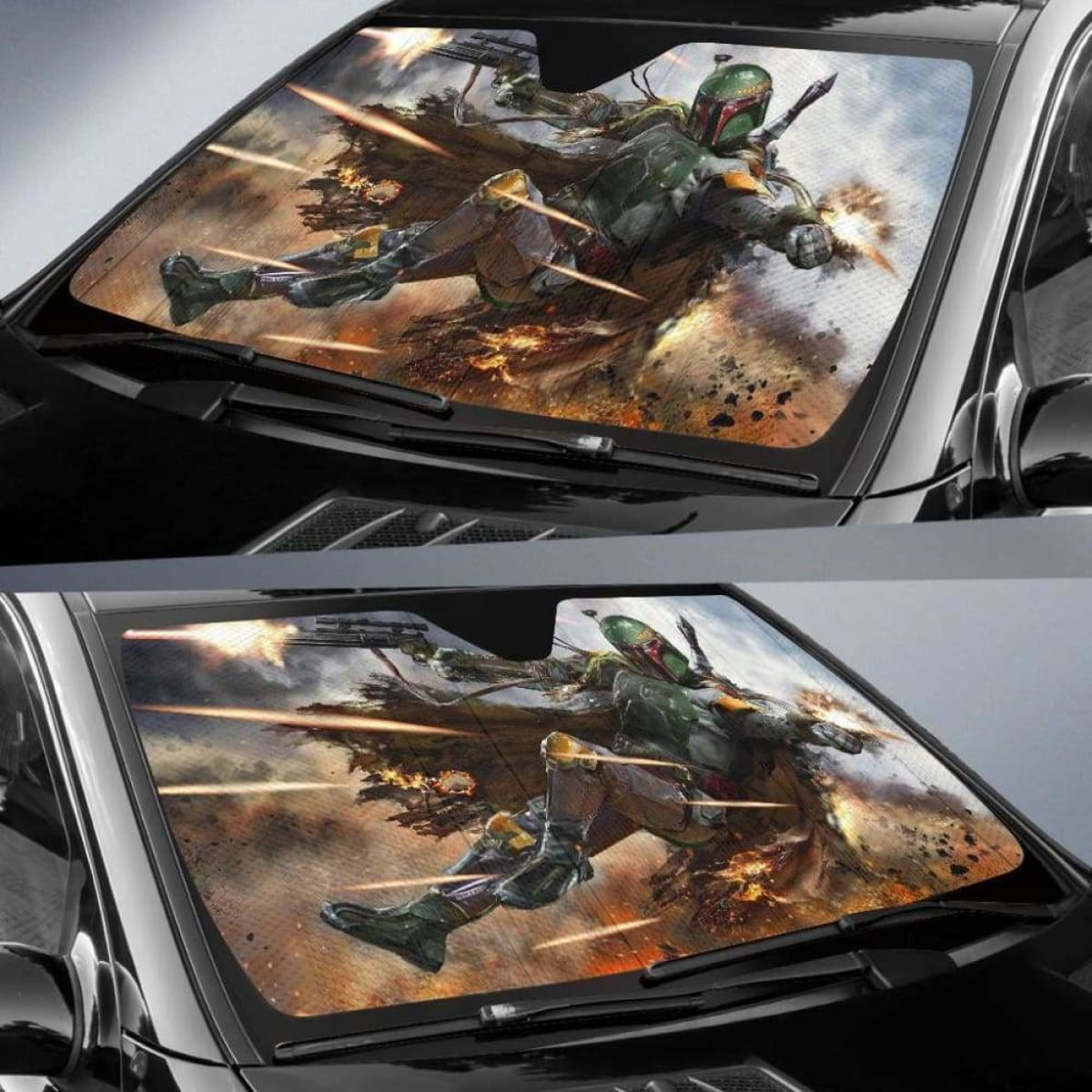 Boba Fett Car Sun Shades 918b Universal Fit