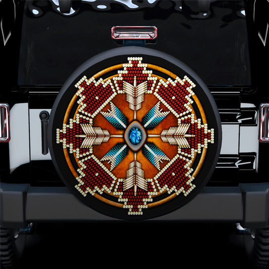 Boheimian Native American Camping Art Jeep Car Spare Tire Cover