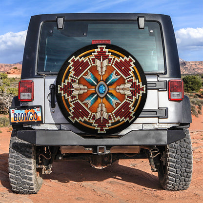 Boheimian Native American Camping Art Jeep Car Spare Tire Cover