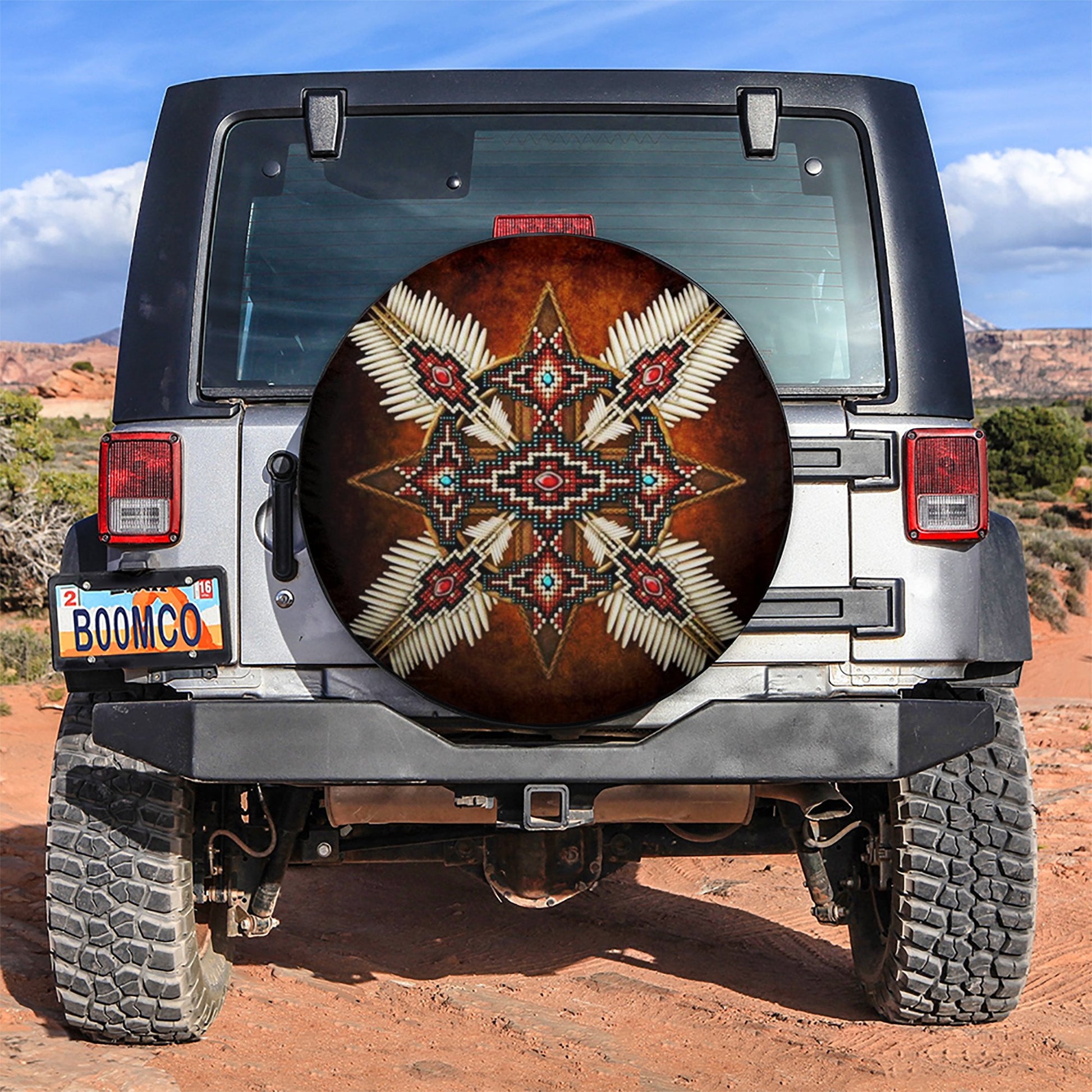 Boheimian Native American Camping Jeep Car Spare Tire Cover