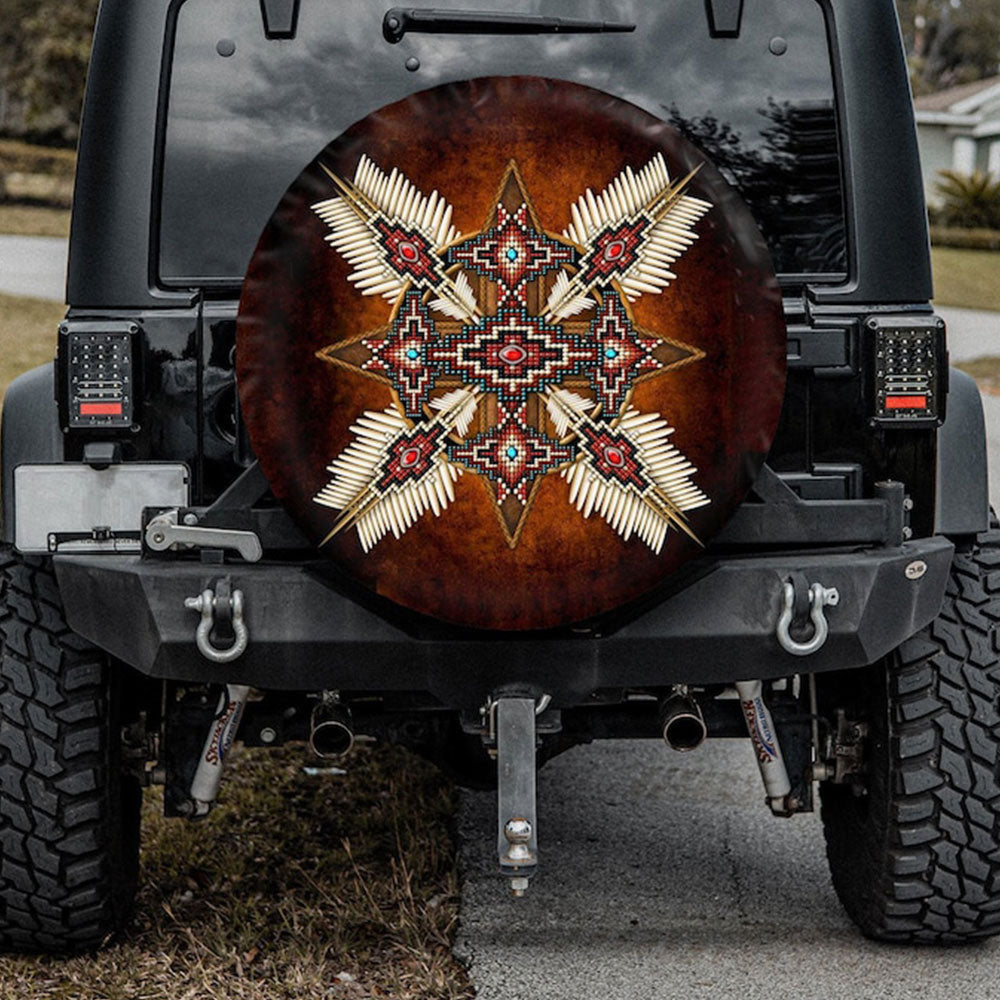 Boheimian Native American Camping Jeep Car Spare Tire Cover
