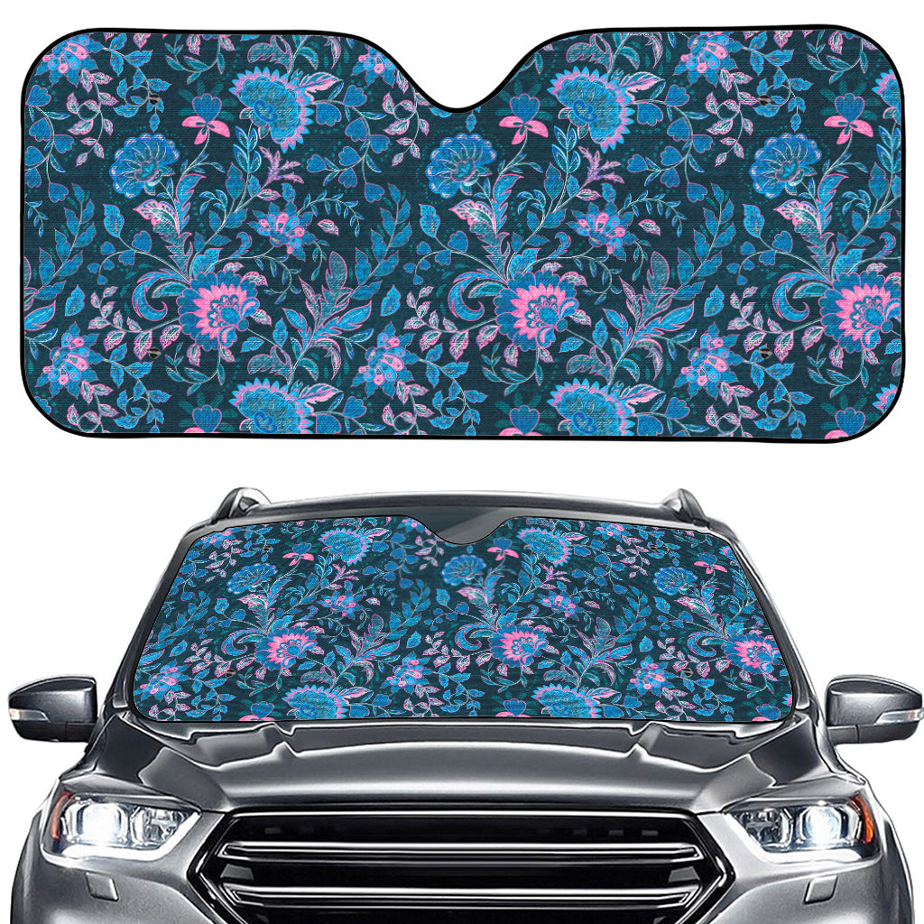 Bohemian Denim Jeans Pattern Print Car Windshield Sun Shade