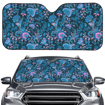 Bohemian Denim Jeans Pattern Print Car Windshield Sun Shade