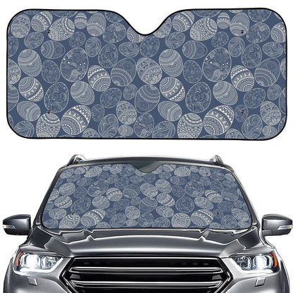 Bohemian Easter Eggs Pattern Print Car Windshield Sun Shade