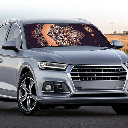 Bohemian Moon And Sun Print Car Windshield Sun Shade