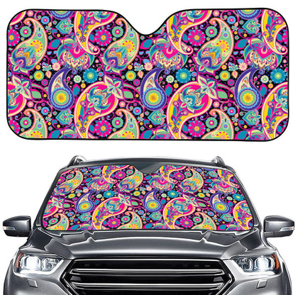 Bohemian Paisley Pattern Print Car Windshield Sun Shade