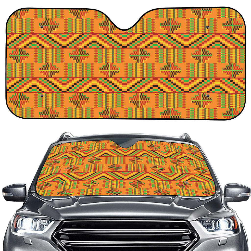 Bonwire Kente Pattern Print Car Windshield Sun Shade