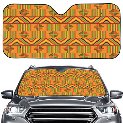 Bonwire Kente Pattern Print Car Windshield Sun Shade