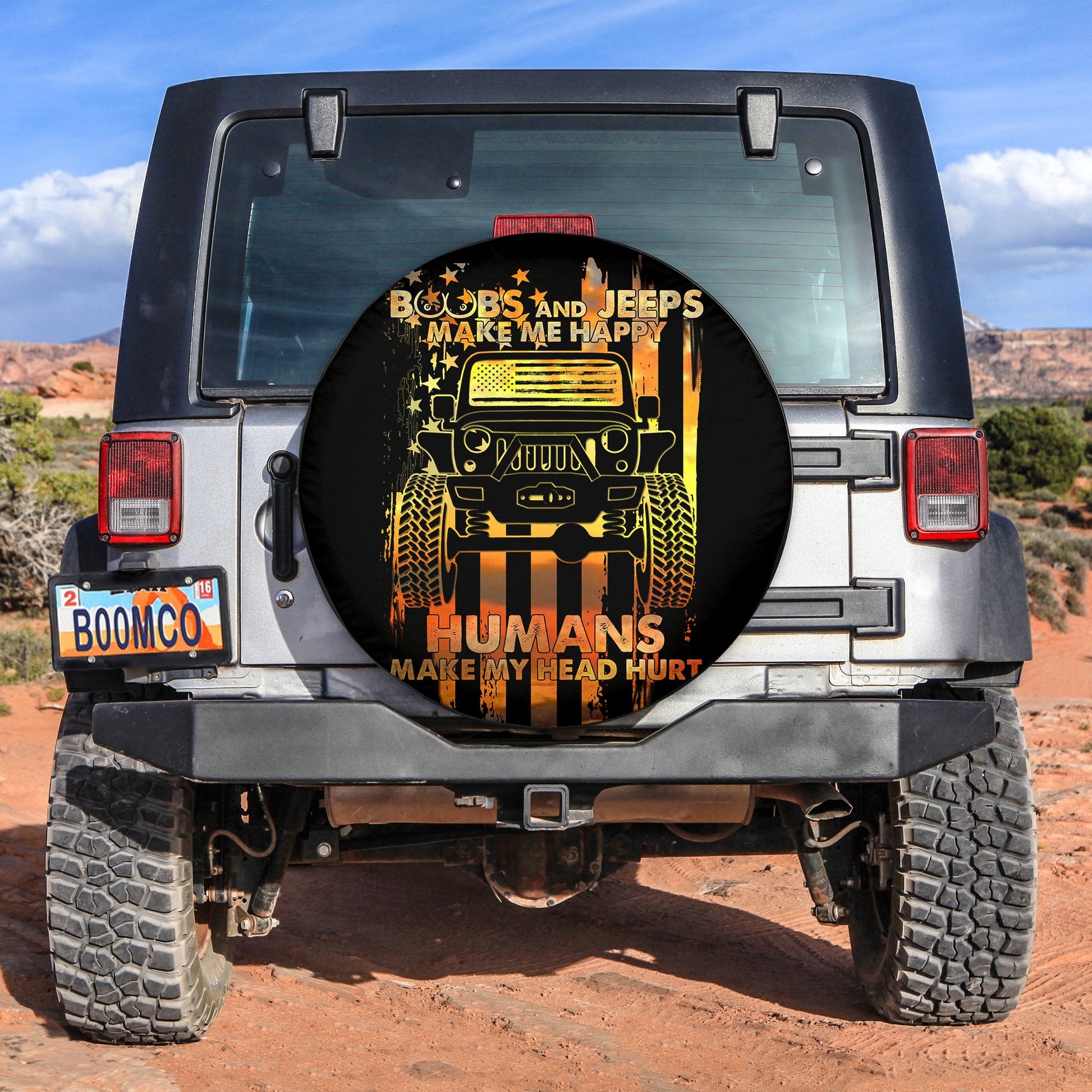 Boobs And Jeeps Make Me Happy Humans Make My Head Hurt Car Spare Tire Cover