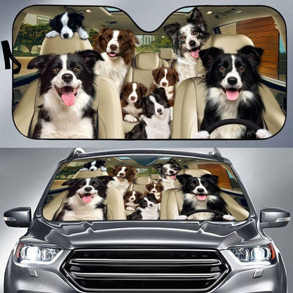 Border Collie Car All Over Printed 3D Sun Shade