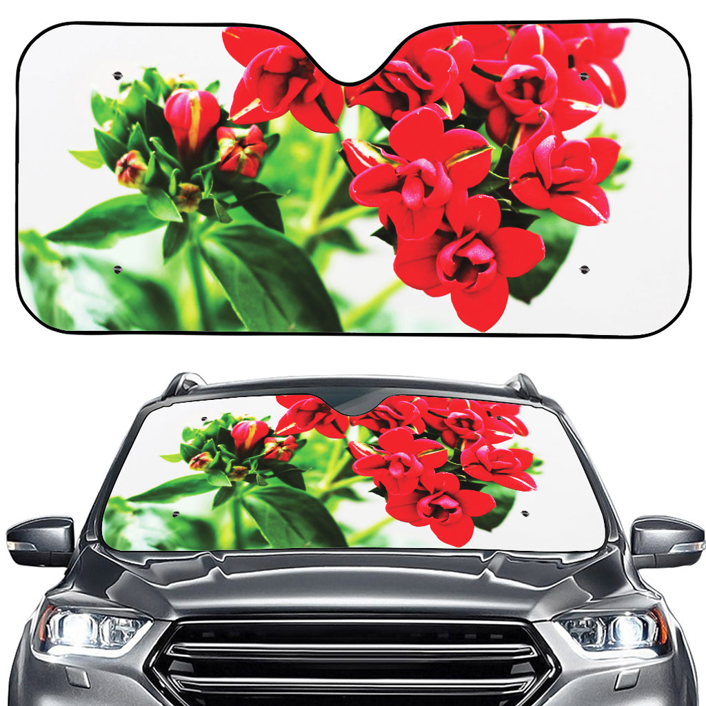 Bouvardia Plant Print Car Windshield Sun Shade