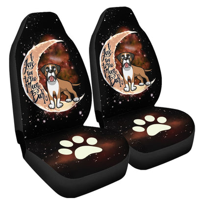 Boxer Car Seat Covers I Love You To The Moon and Back Car Accessories Gift Idea For Boxer Owners