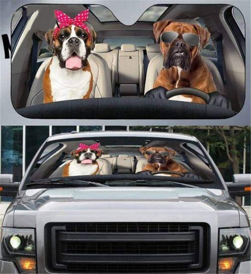 Boxer Dog Driver Design Car Windshield Sunshade