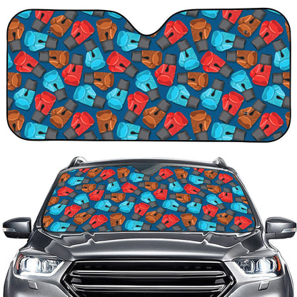 Boxing Gloves Pattern Print Car Windshield Sun Shade