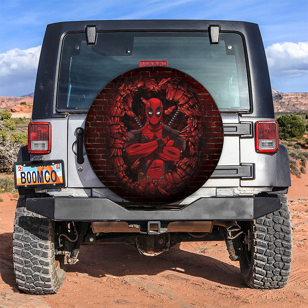 Break Wall Deadpool Car Spare Tire Cover