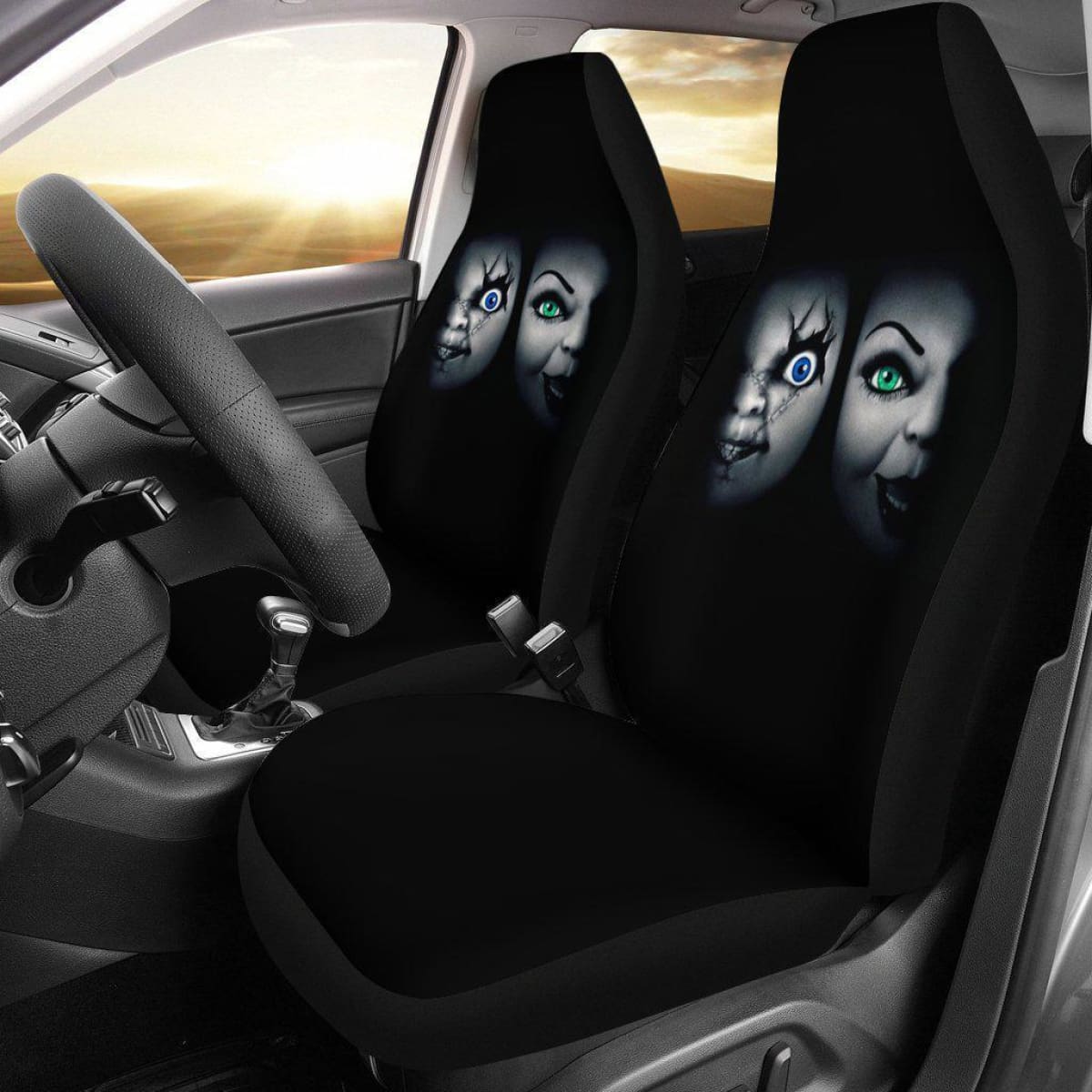Bride Of Chucky Design Black Seat Covers Universal Fit 225721