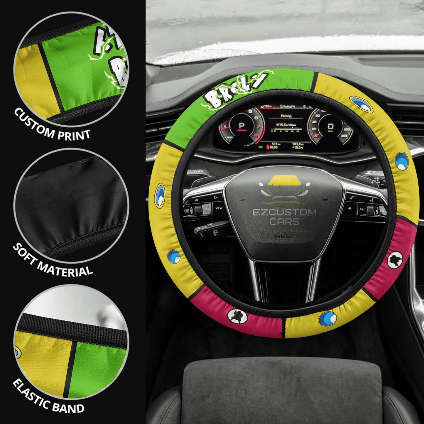 Broly Anime Steering Wheel Cover Custom Dragon Ball Anime Car Accessories