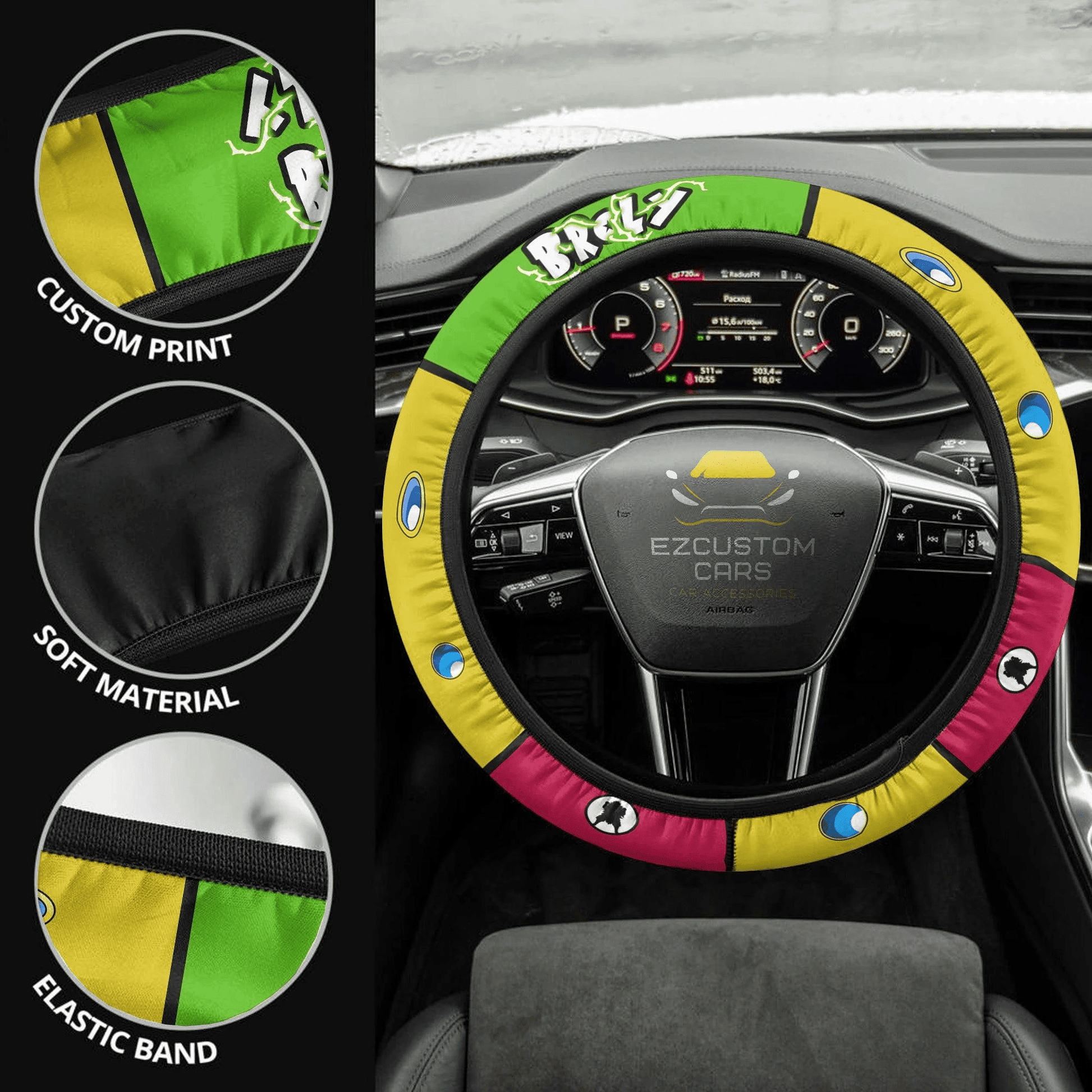 Broly Anime Steering Wheel Cover Custom Dragon Ball Anime Car Accessories