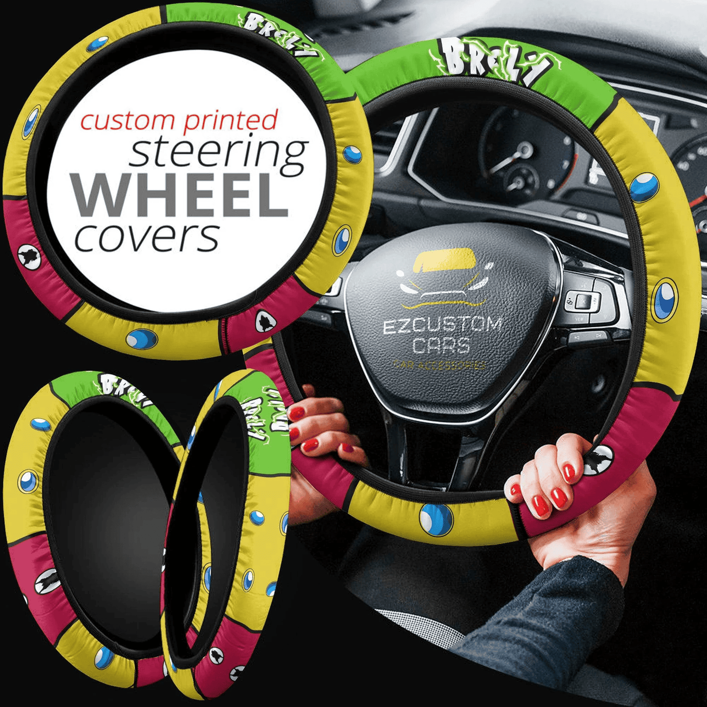 Broly Anime Steering Wheel Cover Custom Dragon Ball Anime Car Accessories