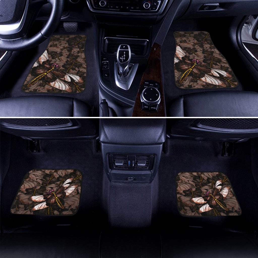 Brown Dragonfly Car Floor Mats Custom Car Accessories