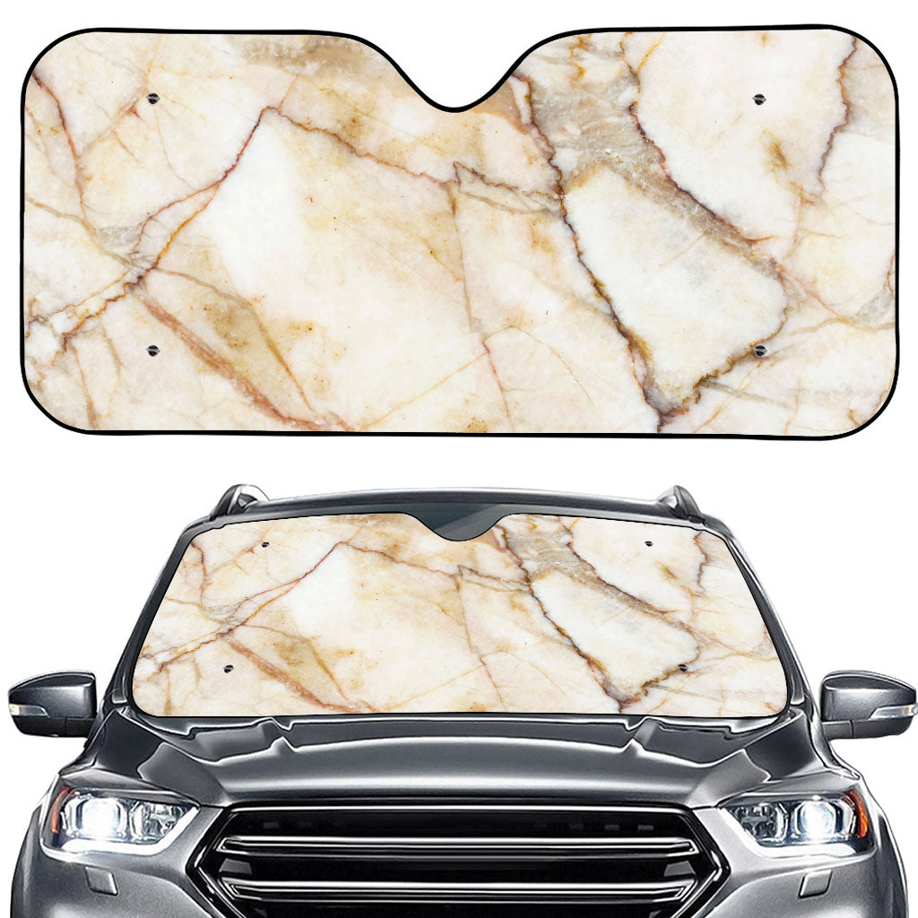 Brown Marble Print Car Windshield Sun Shade
