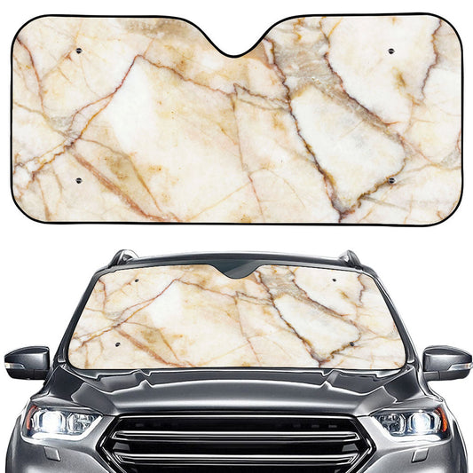 Brown Marble Print Car Windshield Sun Shade