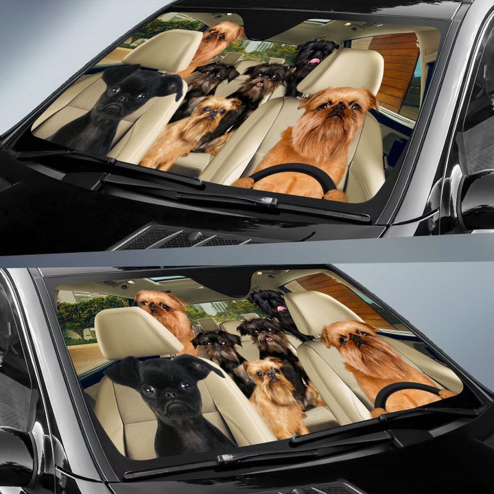 Brussels Griffon Car All Over Printed 3D Sun Shade