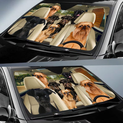 Brussels Griffon Car All Over Printed 3D Sun Shade