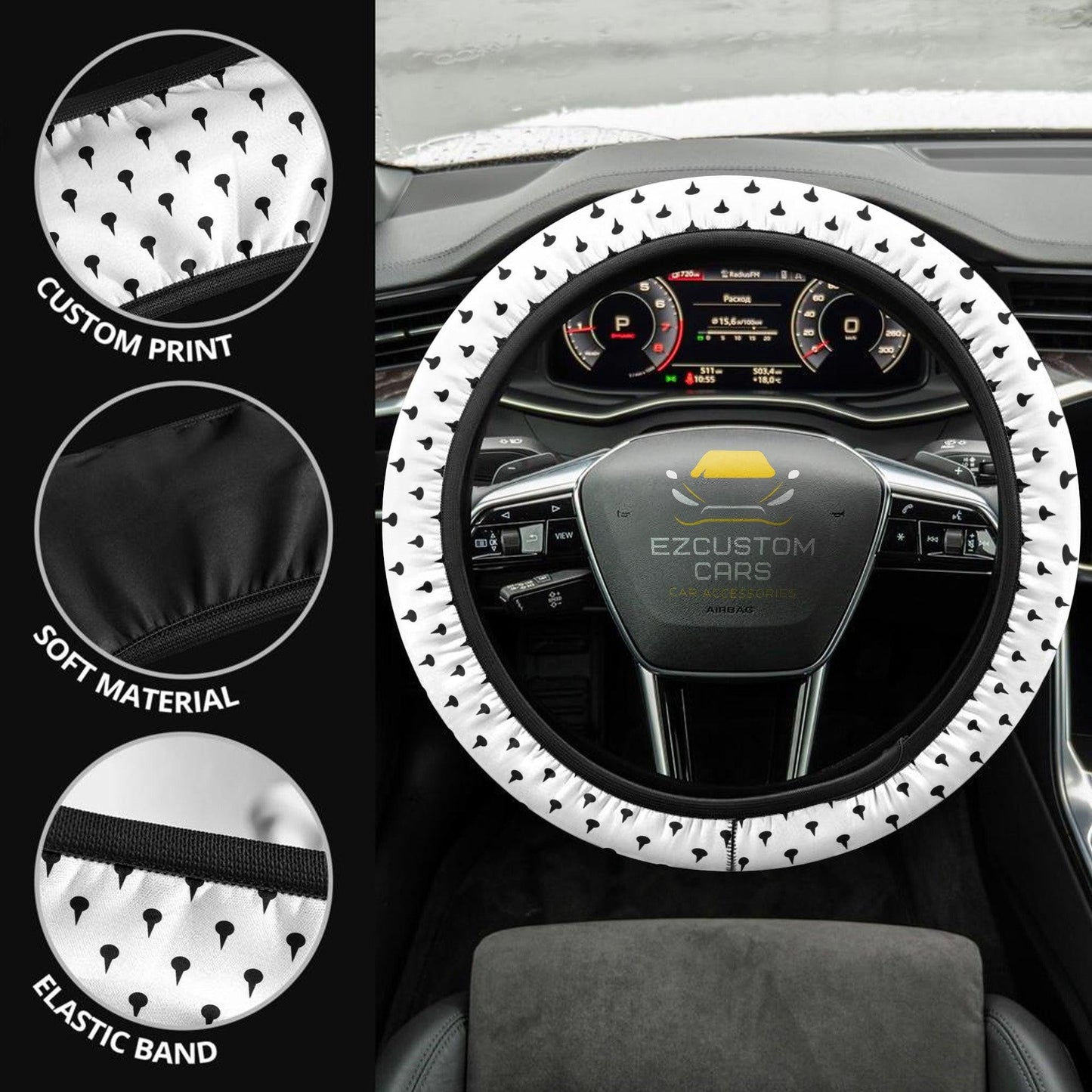 Bucciarati Patterns Anime Steering Wheel Cover Custom Jojo Bizzare Adventure Anime Car Accessories