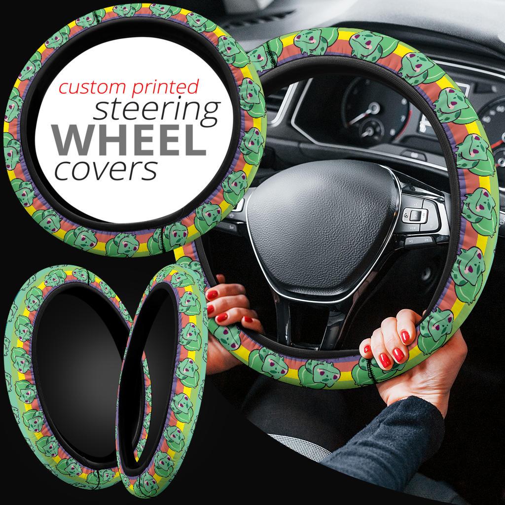 Bulbasaur Anime Custom Car Steering Wheel Cover