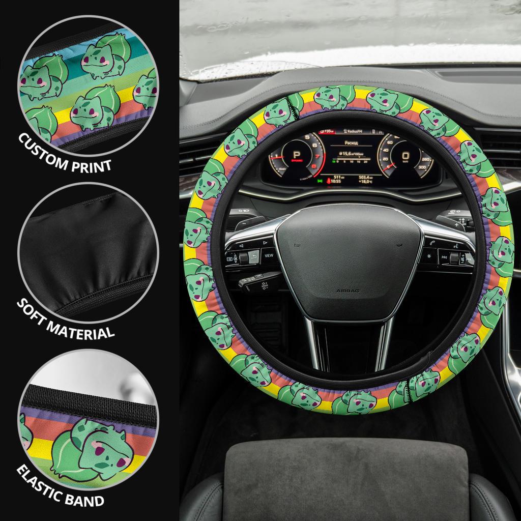 Bulbasaur Anime Custom Car Steering Wheel Cover