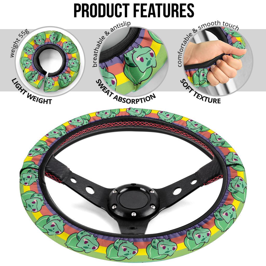Bulbasaur Anime Custom Car Steering Wheel Cover