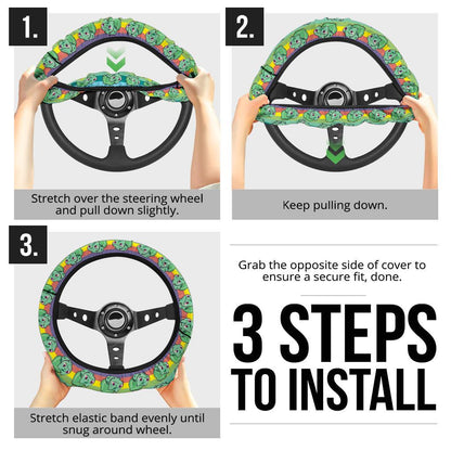 Bulbasaur Anime Custom Car Steering Wheel Cover