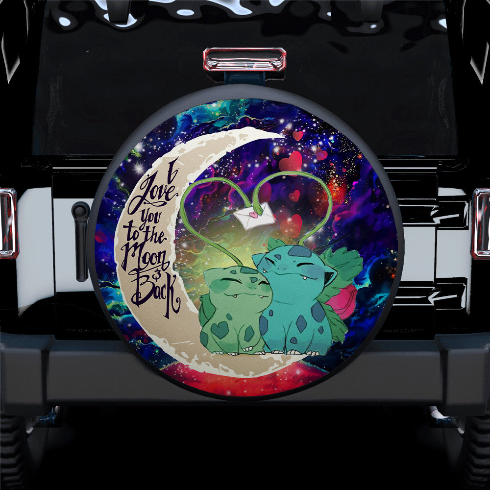 Bulbasaur Couple Love You To The Moon Galaxy Car Spare Tire Cover