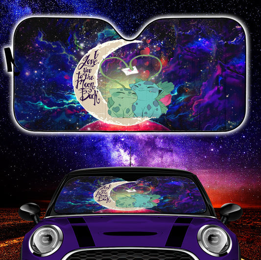 Bulbasaur Couple Pokemon Love You To The Moon Galaxy Car Auto Sunshades