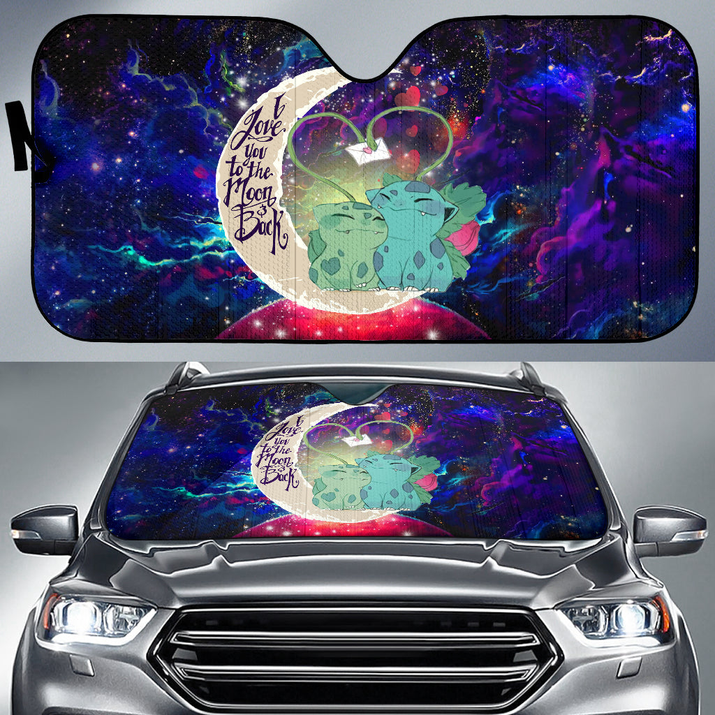 Bulbasaur Couple Pokemon Love You To The Moon Galaxy Car Auto Sunshades
