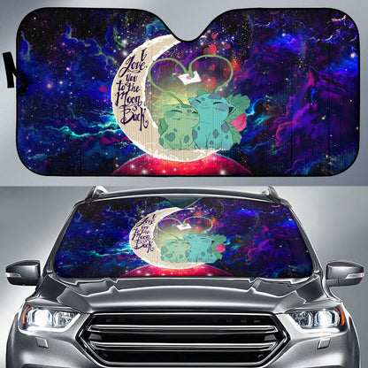 Bulbasaur Couple Pokemon Love You To The Moon Galaxy Car Auto Sunshades